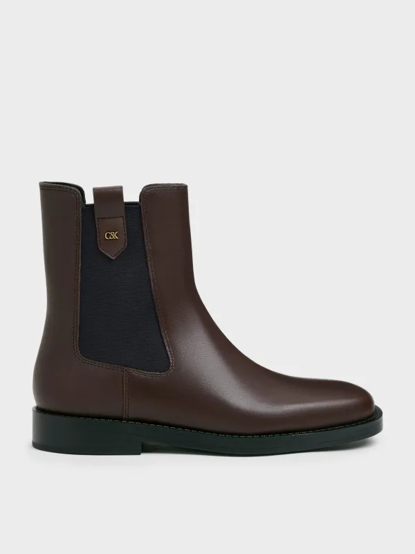 CHARLES & KEITH - Kallie Leather Chelsea Boots made by Charles & Keith