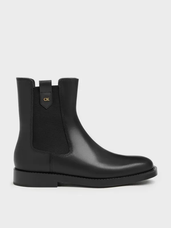 CHARLES & KEITH - Kallie Leather Chelsea Boots made by Charles & Keith