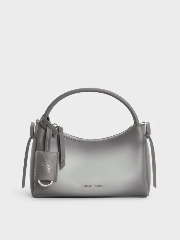 CHARLES & KEITH - Hazel Burnished Bow Top Handle Bag made by Charles & Keith