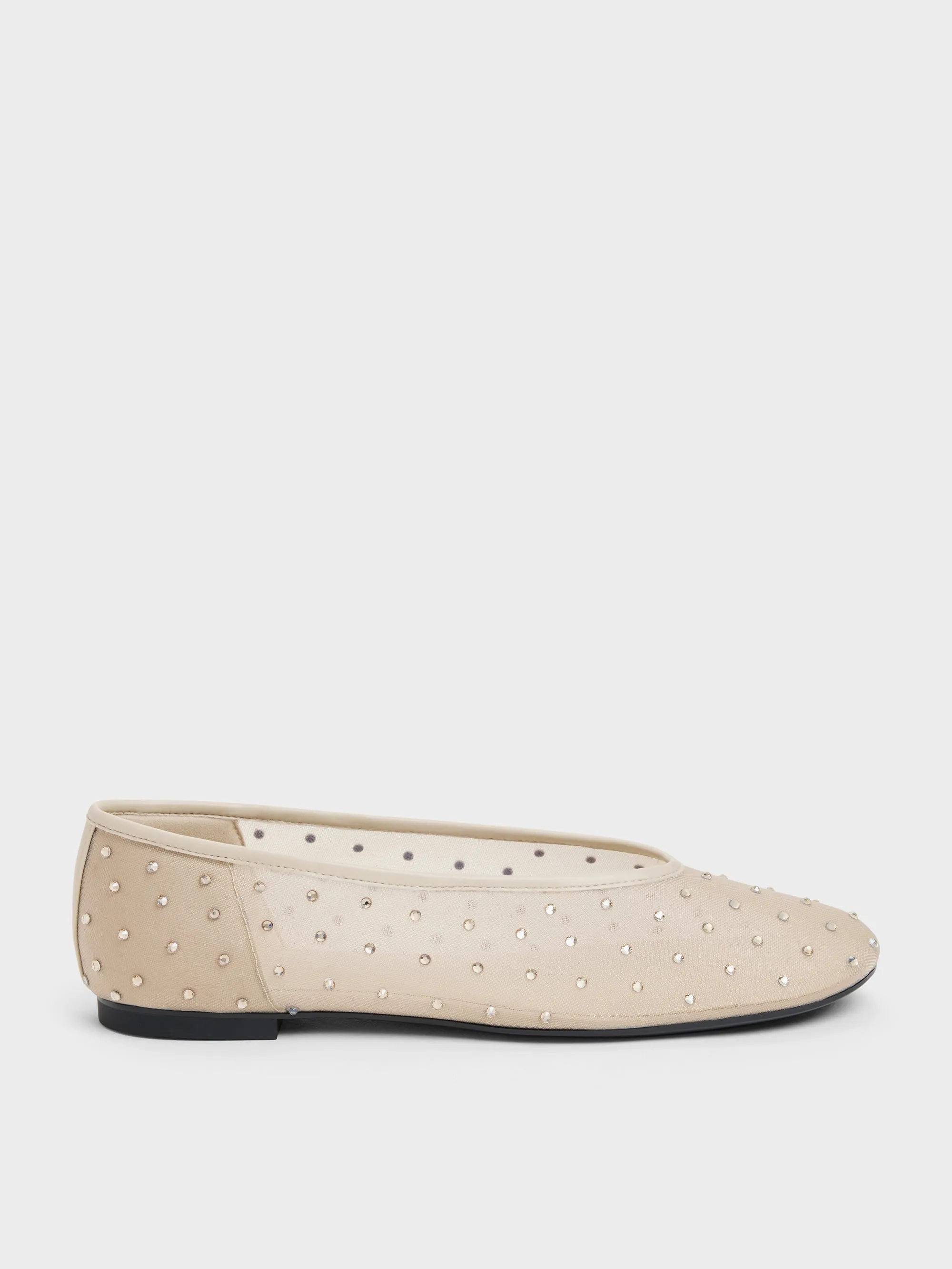 CHARLES & KEITH - Mesh Crystal Ballet Flats sold by Charles & Keith