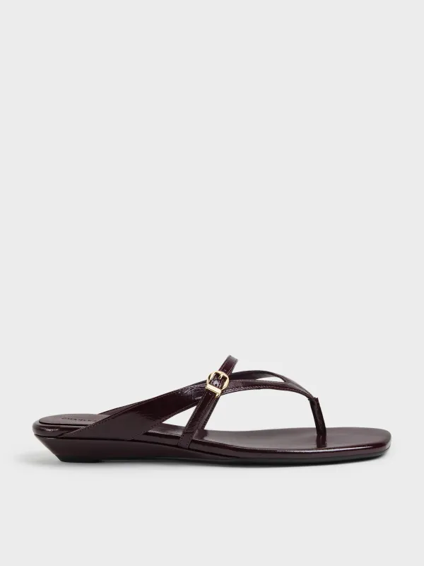 CHARLES & KEITH - Buckled Thong Wedges made by Charles & Keith