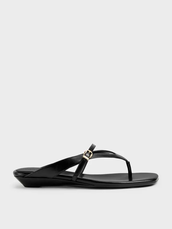 CHARLES & KEITH - Buckled Thong Wedges made by Charles & Keith