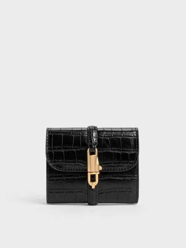 CHARLES & KEITH - Delfina Croc-Effect Small Wallet made by Charles & Keith