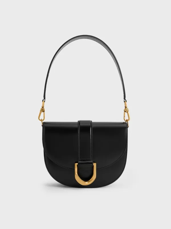 Gabine Leather Saddle Bag sold by Charles & Keith 