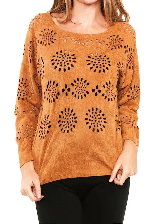 Women’s Faux Suede Blouse sold by Fornia