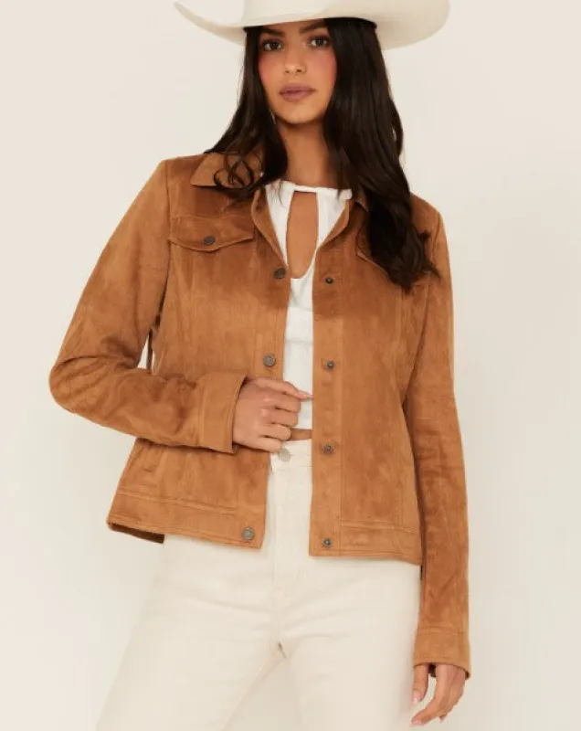 Women's Fringe Suede Trucker Jacket sold by Fornia