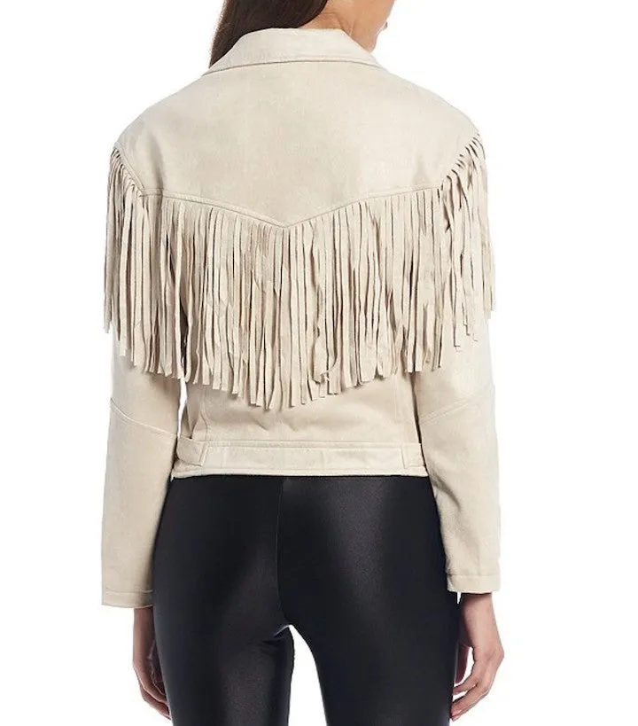Women's Fringe Moto Crop Jacket sold by Fornia product image thumbnail 2
