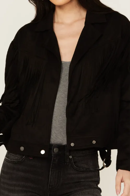 Women's Fringe Moto Crop Jacket sold by Fornia product image thumbnail 5