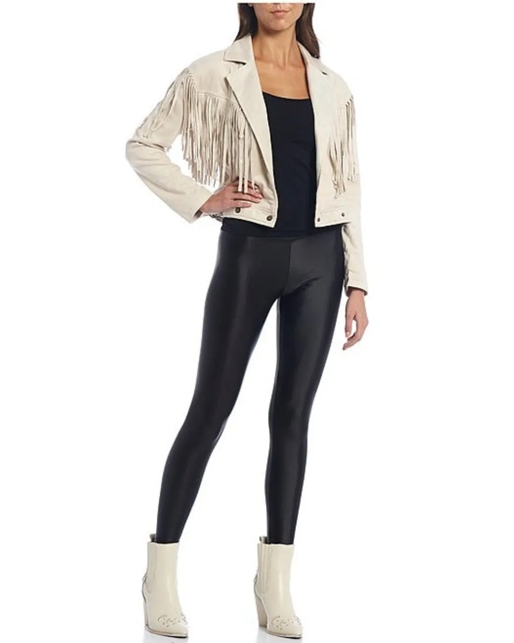 Women's Fringe Moto Crop Jacket sold by Fornia product image thumbnail 3