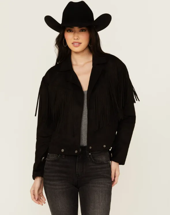Women's Fringe Moto Crop Jacket sold by Fornia product image thumbnail 4