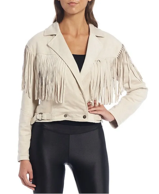 Women's Fringe Moto Crop Jacket sold by Fornia