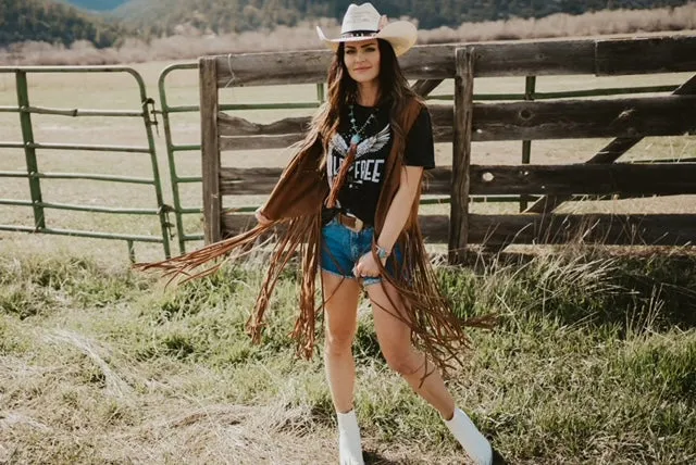 Women's Fringe Suede Whip Stitch Vest sold by Fornia product image thumbnail 4