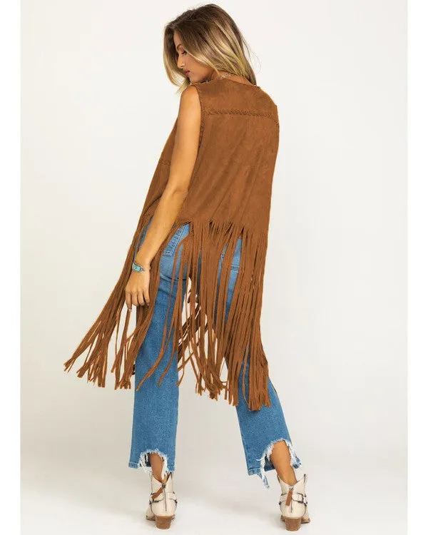 Women's Fringe Suede Whip Stitch Vest sold by Fornia product image thumbnail 2