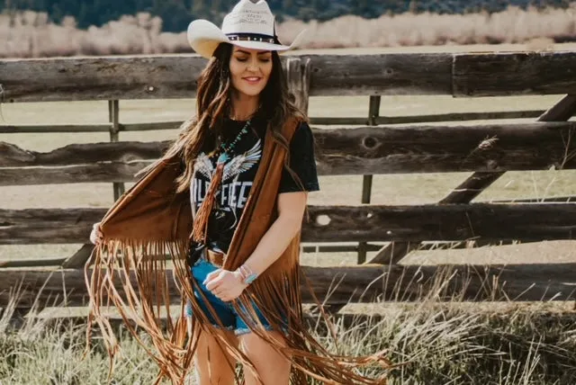 Women's Fringe Suede Whip Stitch Vest sold by Fornia product image thumbnail 5