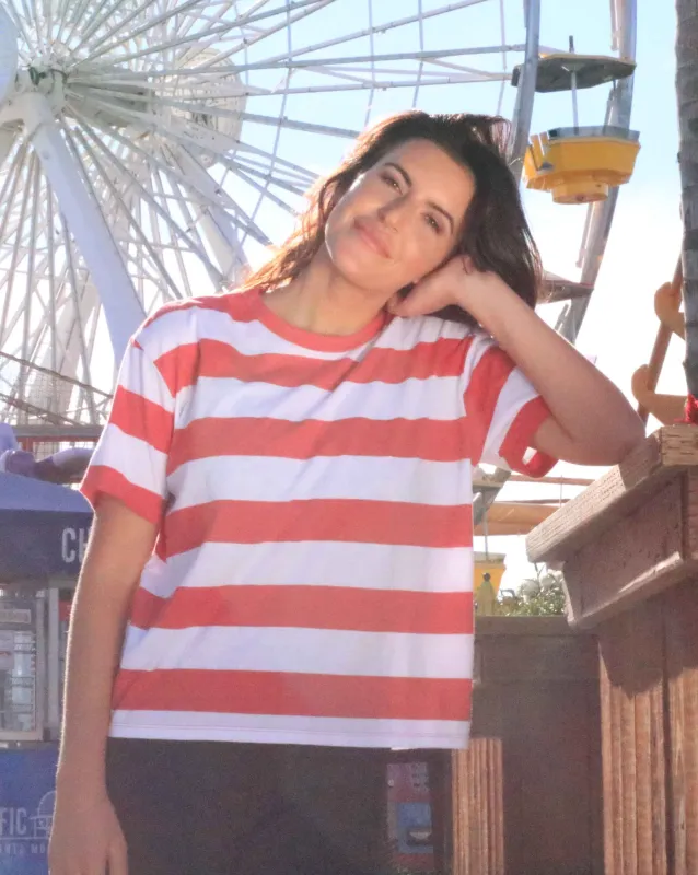 Women's Crew Neck Stripe Tee sold by Fornia