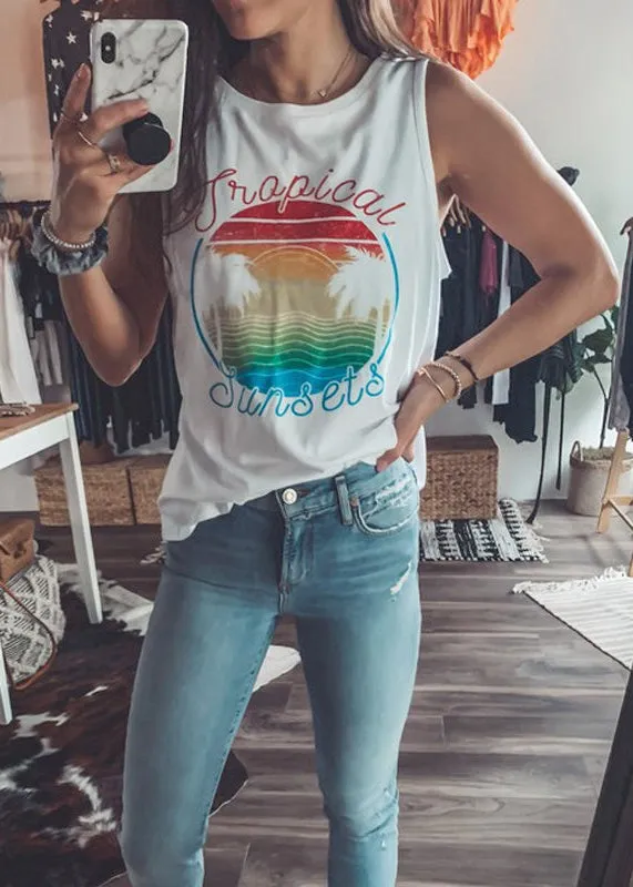 Women's Graphic Tank Palm Tree sold by Fornia product image thumbnail 2