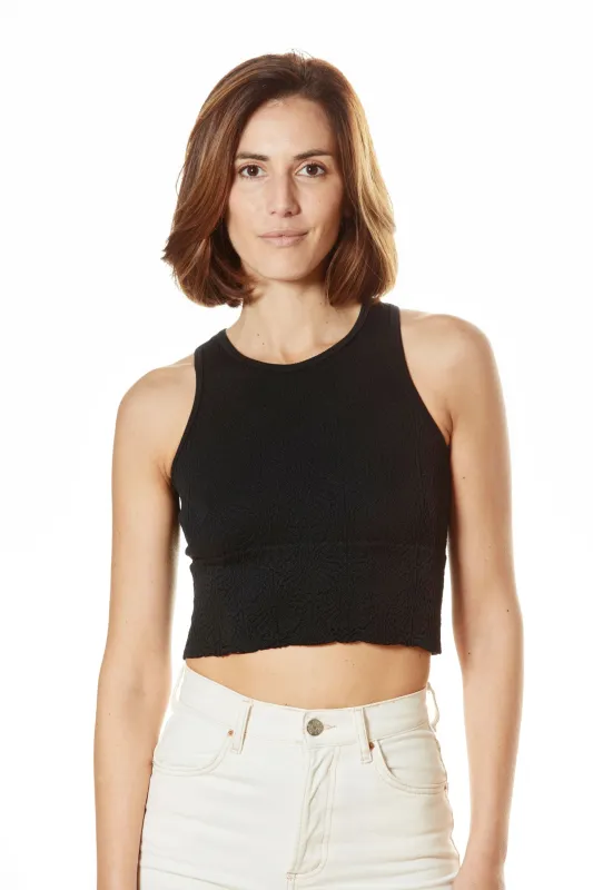 Women's Floral High Neck Crop Top sold by Fornia