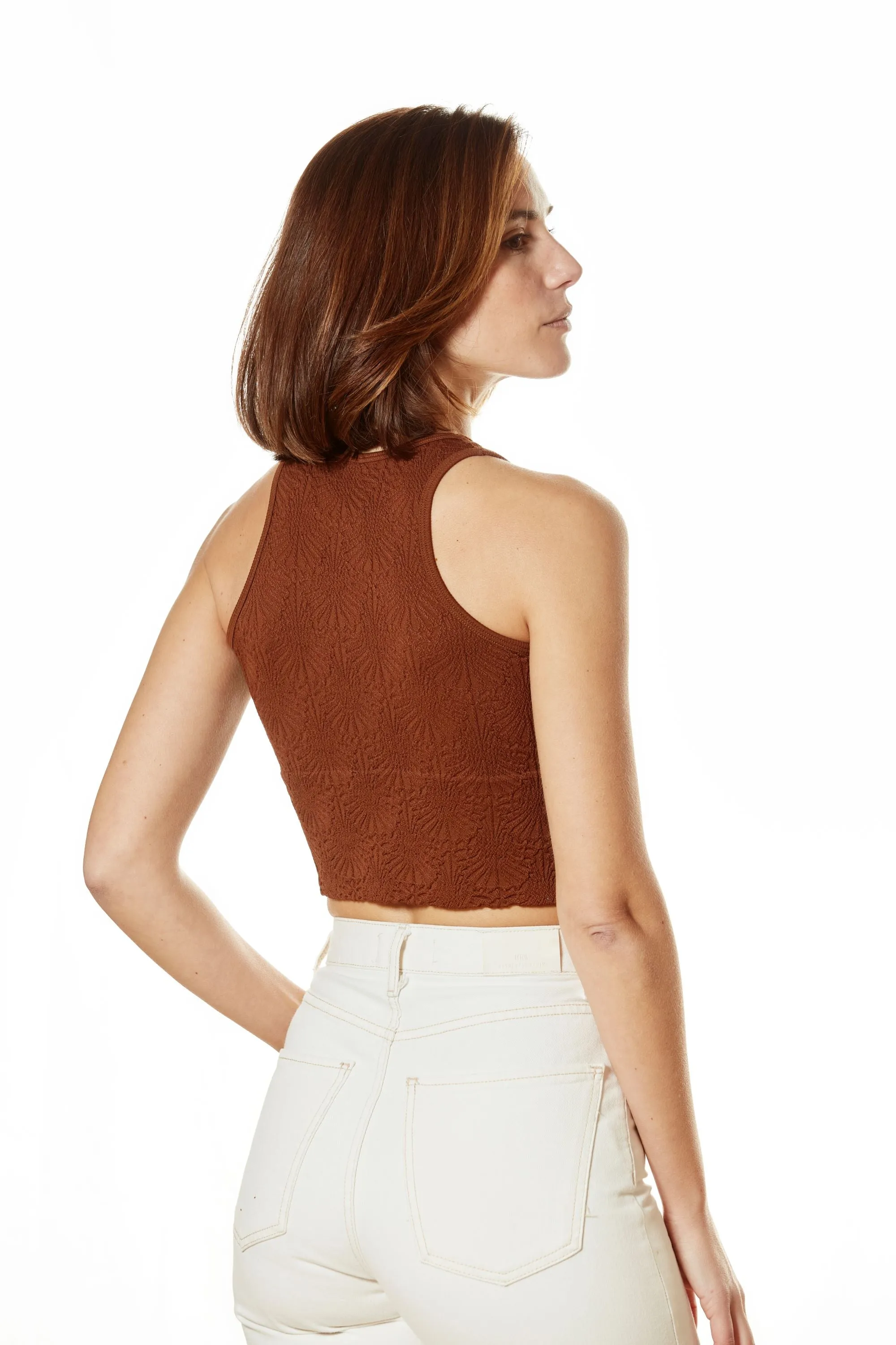 Women's Floral High Neck Crop Top sold by Fornia product image thumbnail 5