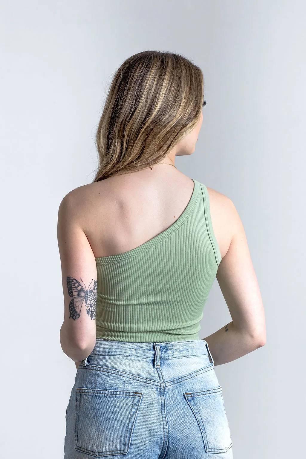 Women's Ribbed One Shoulder Top sold by Fornia product image thumbnail 4