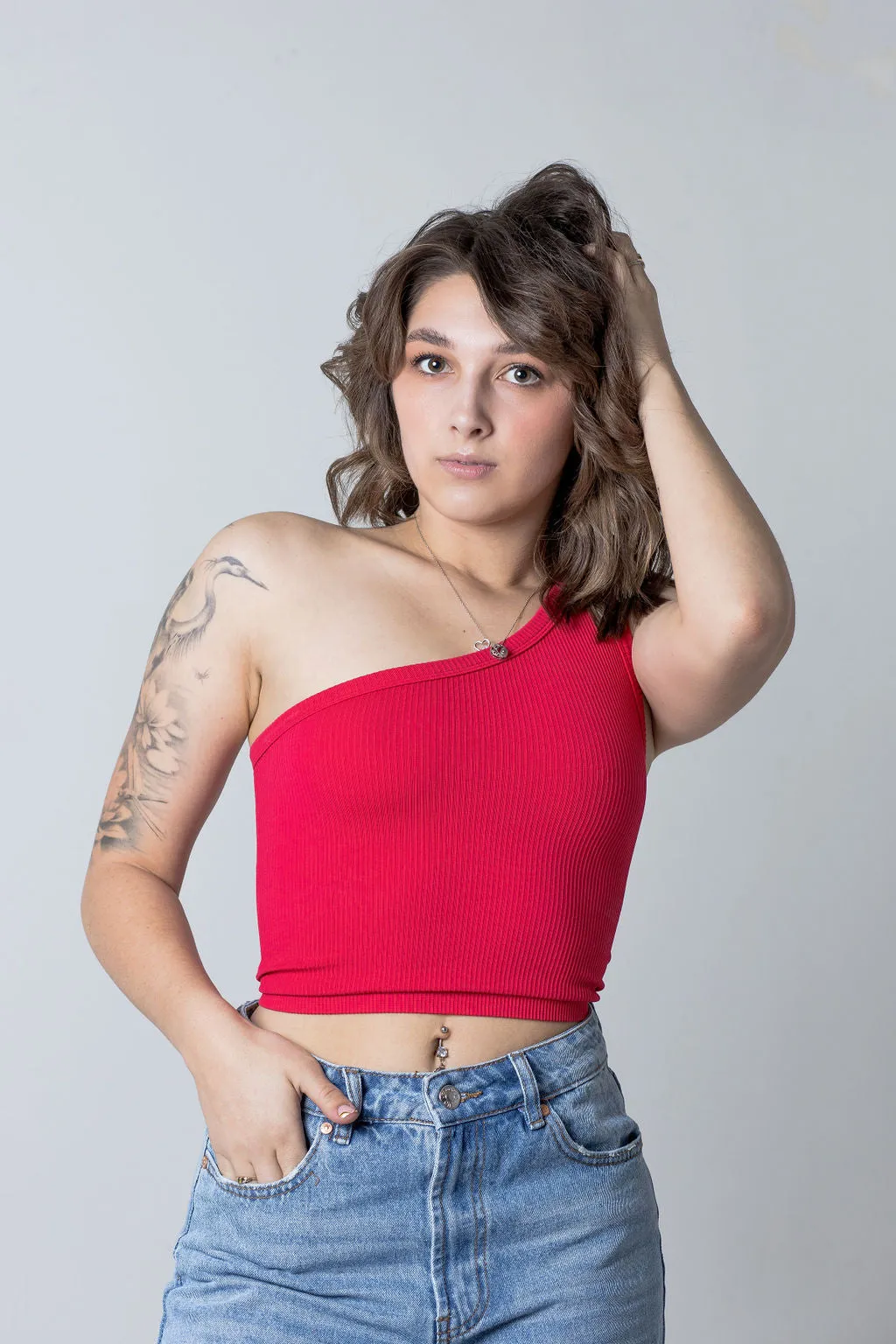 Women's Ribbed One Shoulder Top sold by Fornia product image thumbnail 5