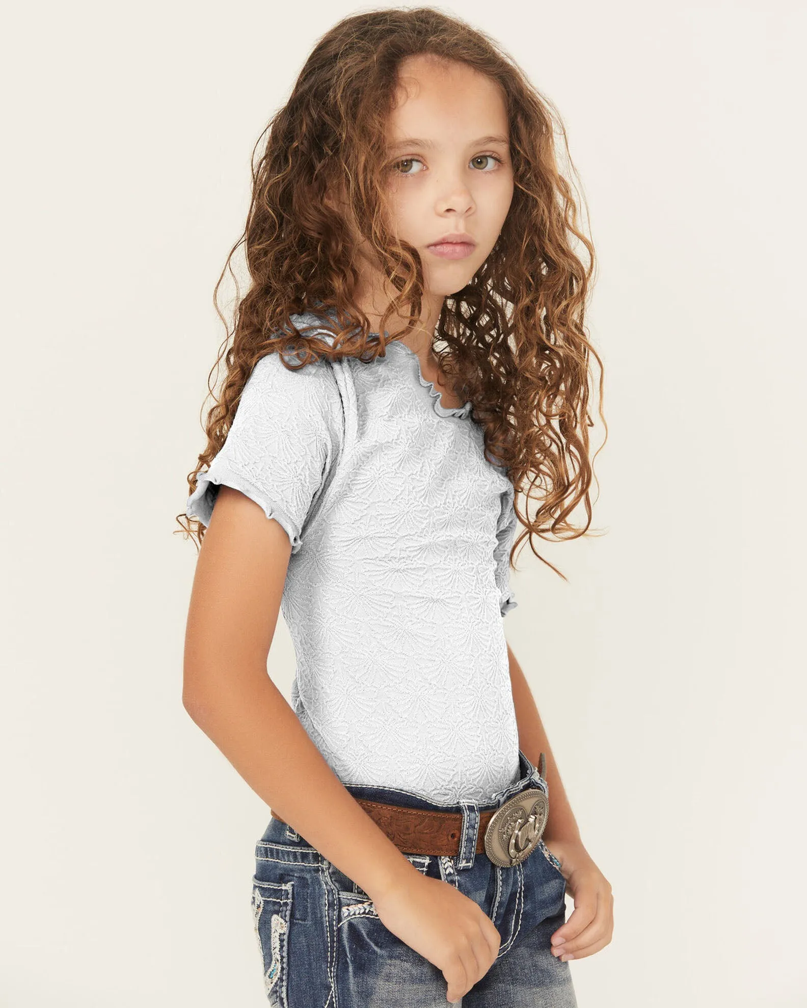 Girls' Seamless Jacquard Short Sleeve sold by Fornia product image thumbnail 3