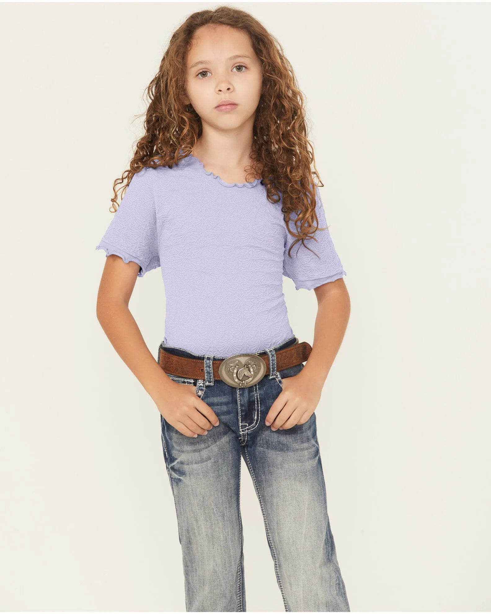Girls' Seamless Jacquard Short Sleeve sold by Fornia product image thumbnail 4