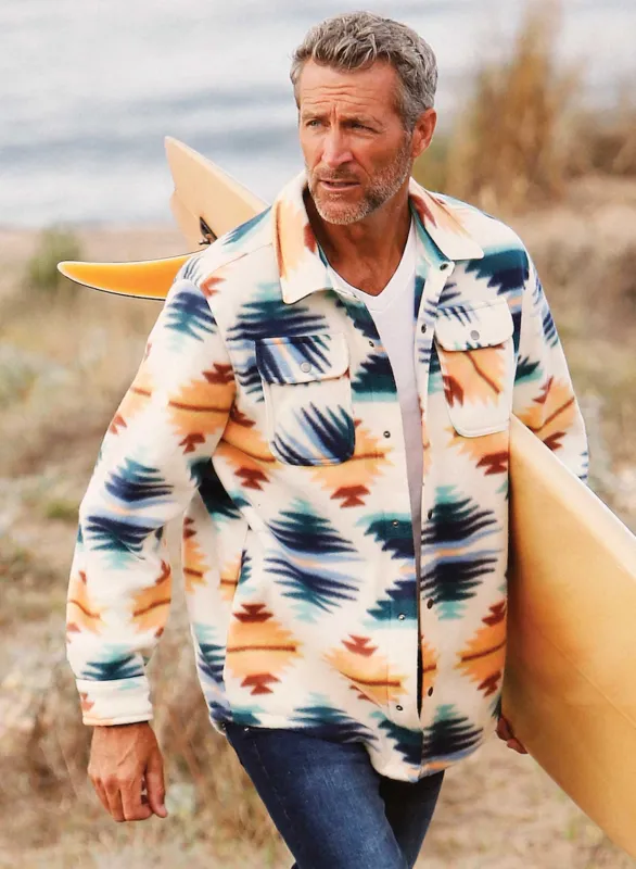 Men's Shacket Beige Aztec sold by Fornia