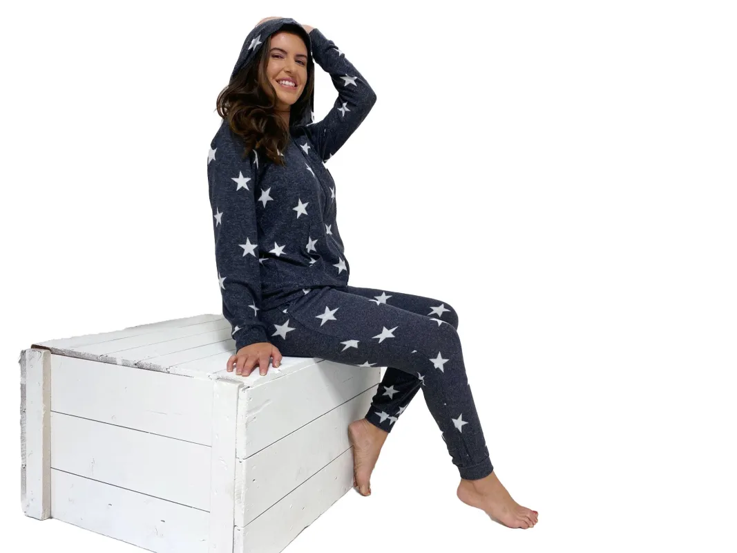 Lounge Set Hoodie and Pant Black Star sold by Fornia