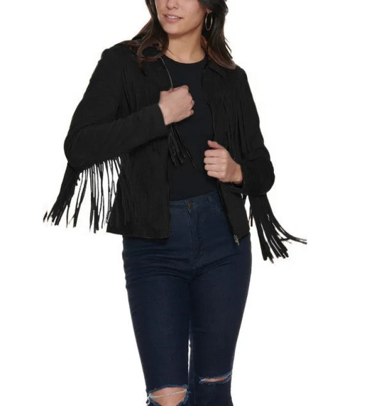 Fringe Moto Jacket Black made by Fornia