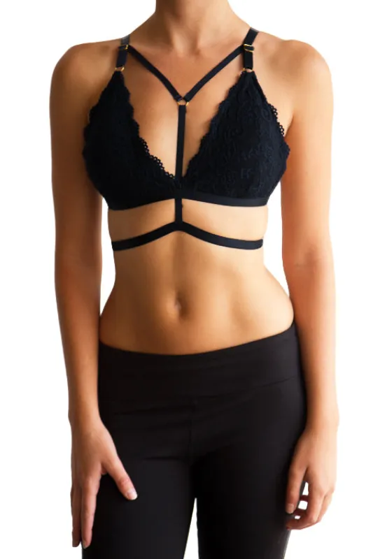 Lace Y Front Bralette made by Fornia