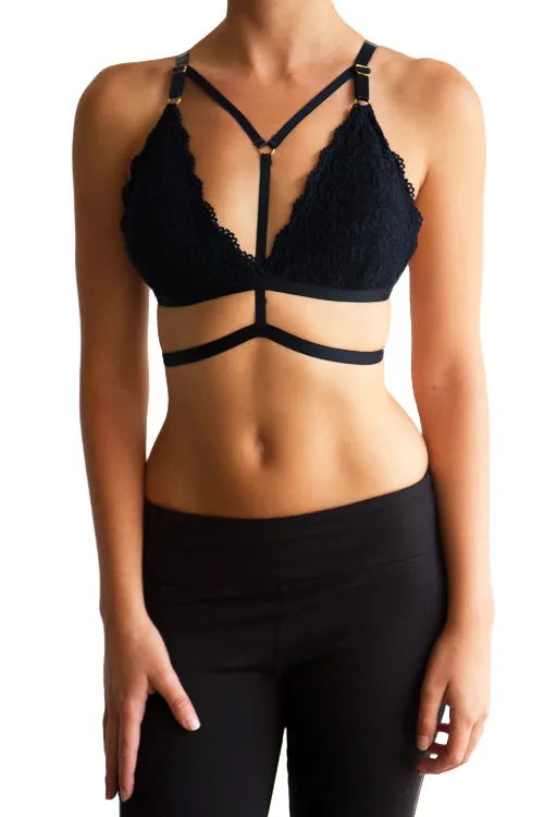 Lace Y Front Bralette sold by Fornia
