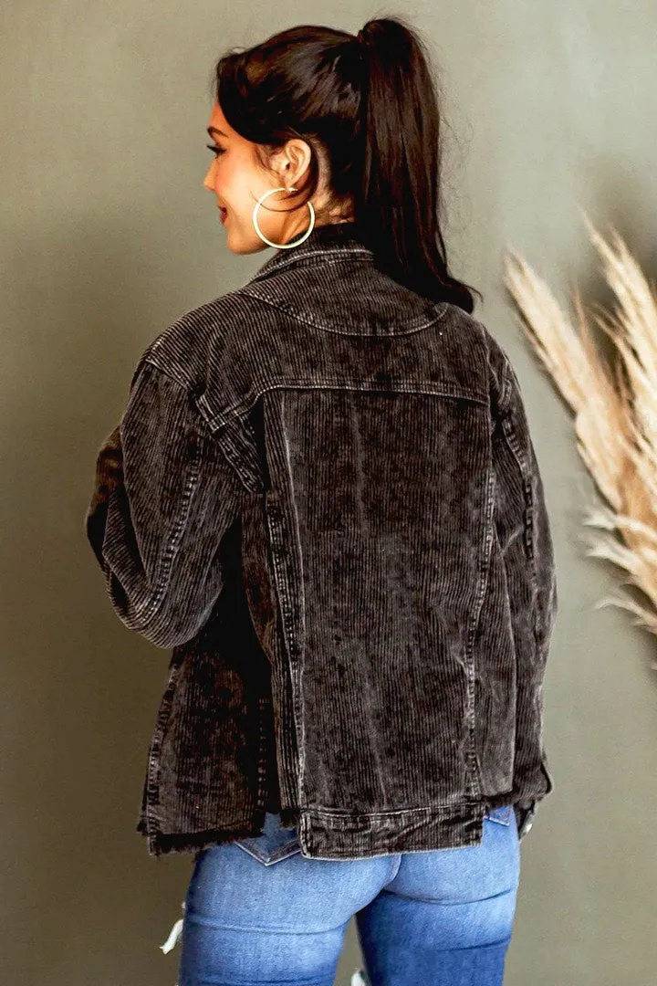 Vintage Corduroy Jacket Black sold by Fornia product image thumbnail 4