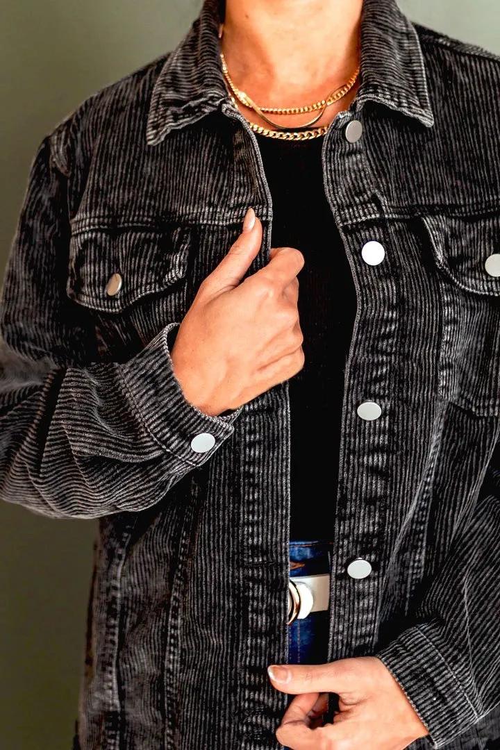 Vintage Corduroy Jacket Black sold by Fornia product image thumbnail 2