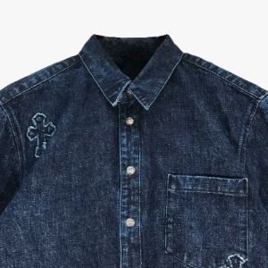 CHROME HEARTS Denim Cross Patch Shirt sold by Shengli Road Market