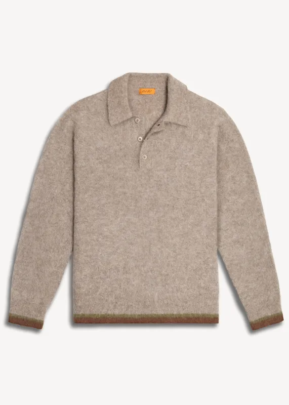 Brushed Alpaca Polo - Oatmeal sold by Uncle Purl