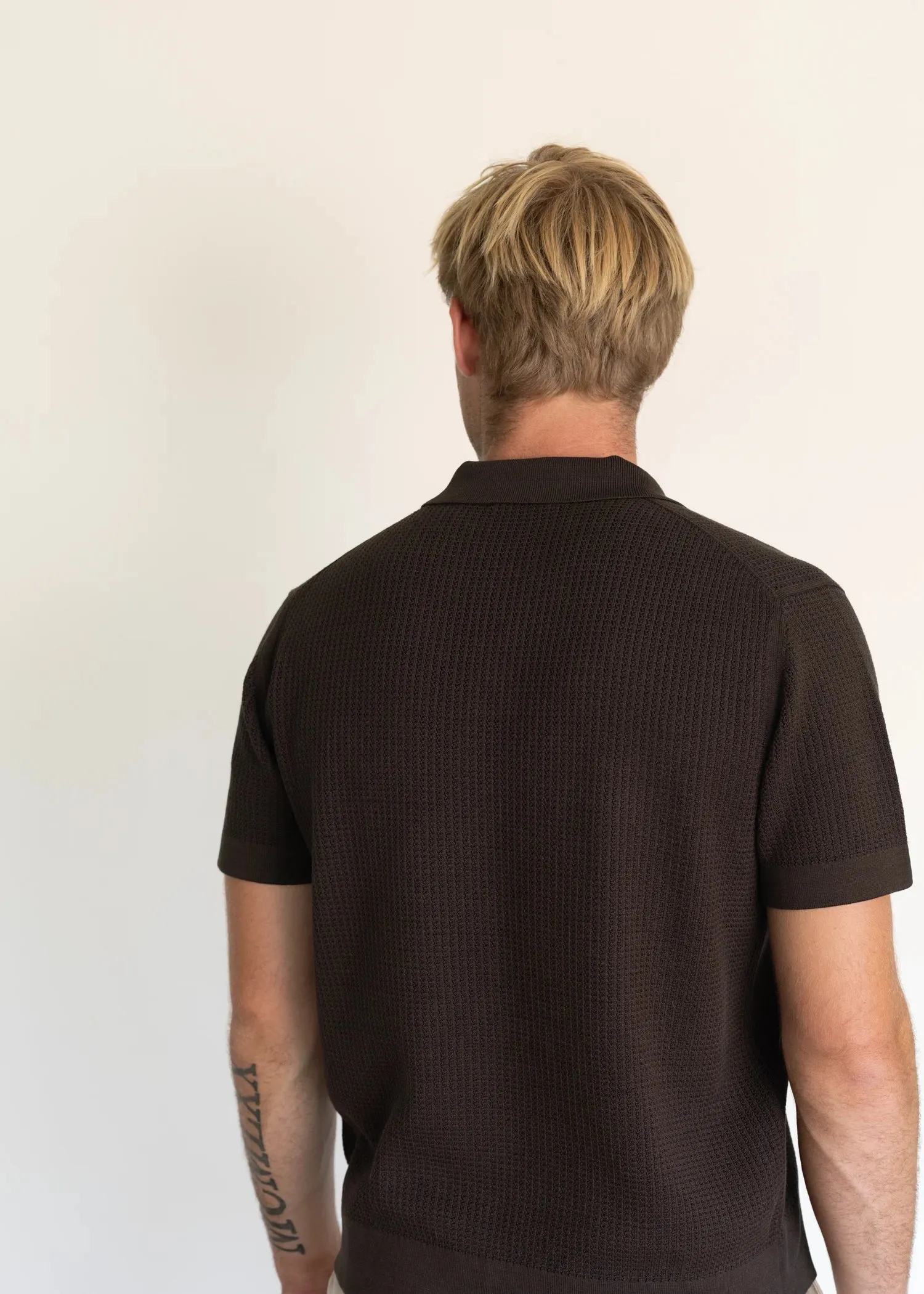 Mercer Cotton Classic Polo - Java Brown sold by Uncle Purl product image thumbnail 5