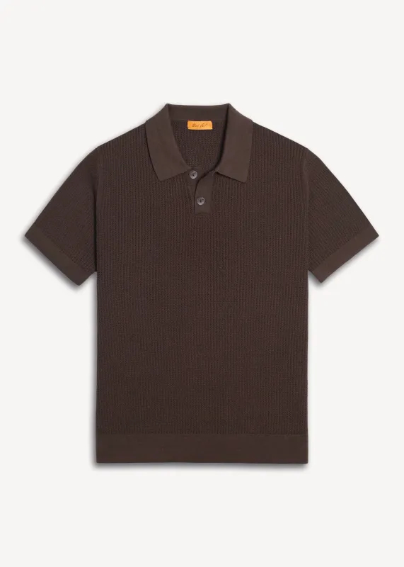 Mercer Cotton Classic Polo - Java Brown sold by Uncle Purl
