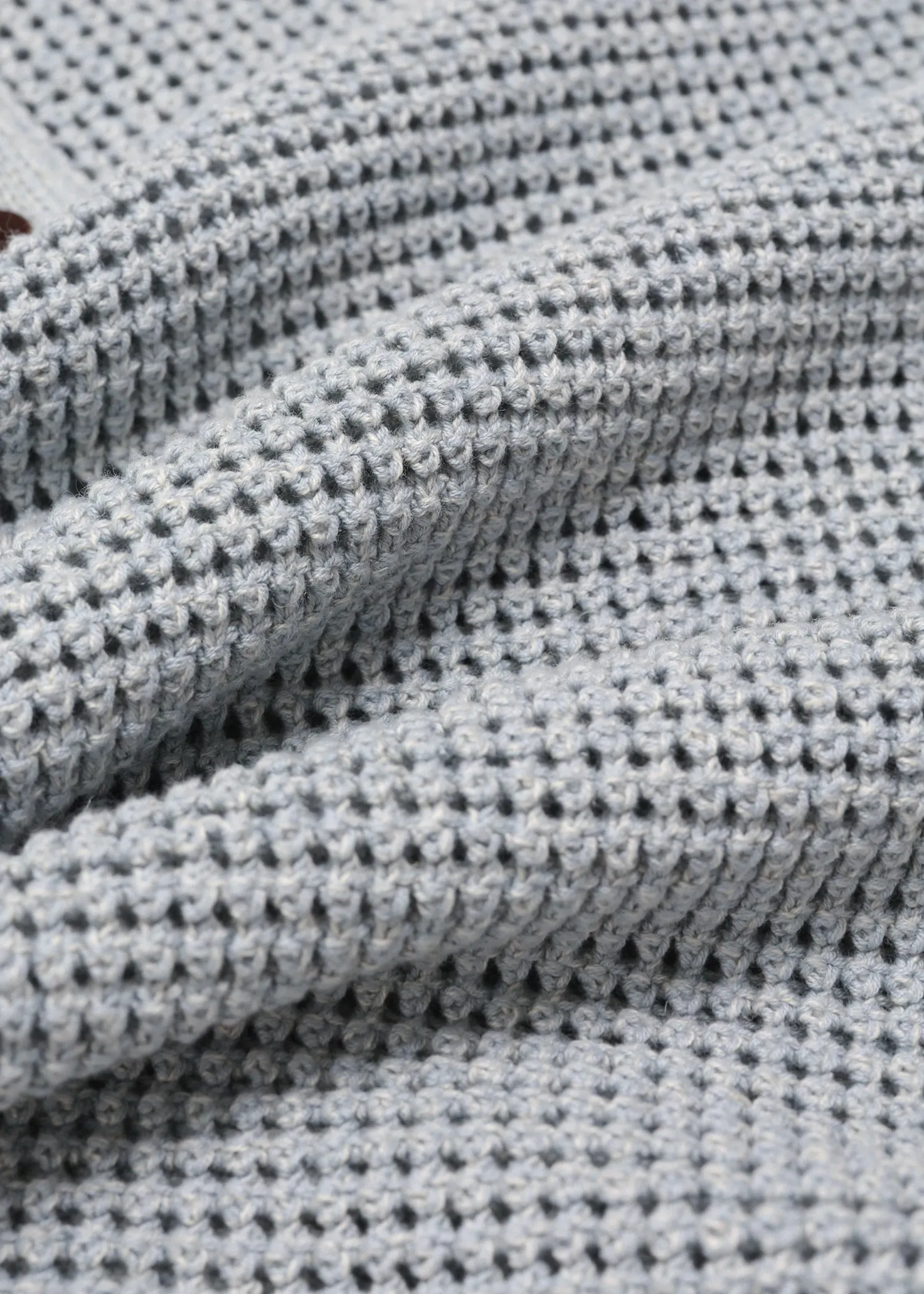 Linen Crochet Polo - Powder Blue sold by Uncle Purl product image thumbnail 5