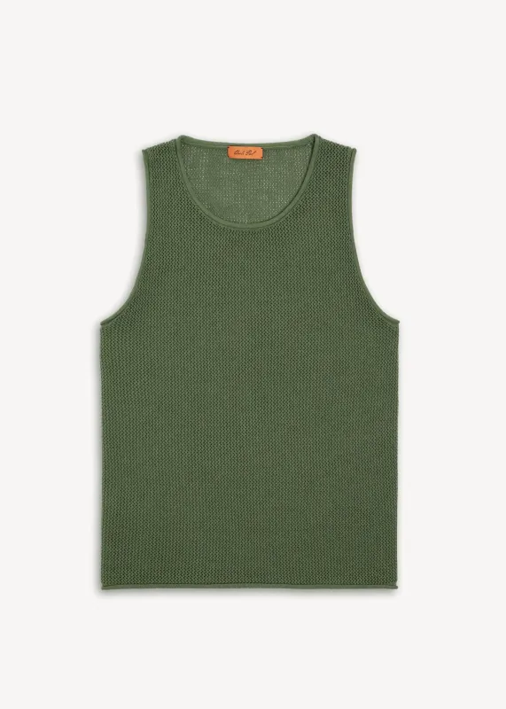 Crochet Stitch Tank - Cactus Green sold by Uncle Purl