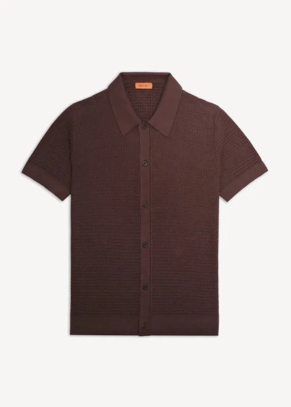 Silk Cotton Polo Shirt - Merlot sold by Uncle Purl