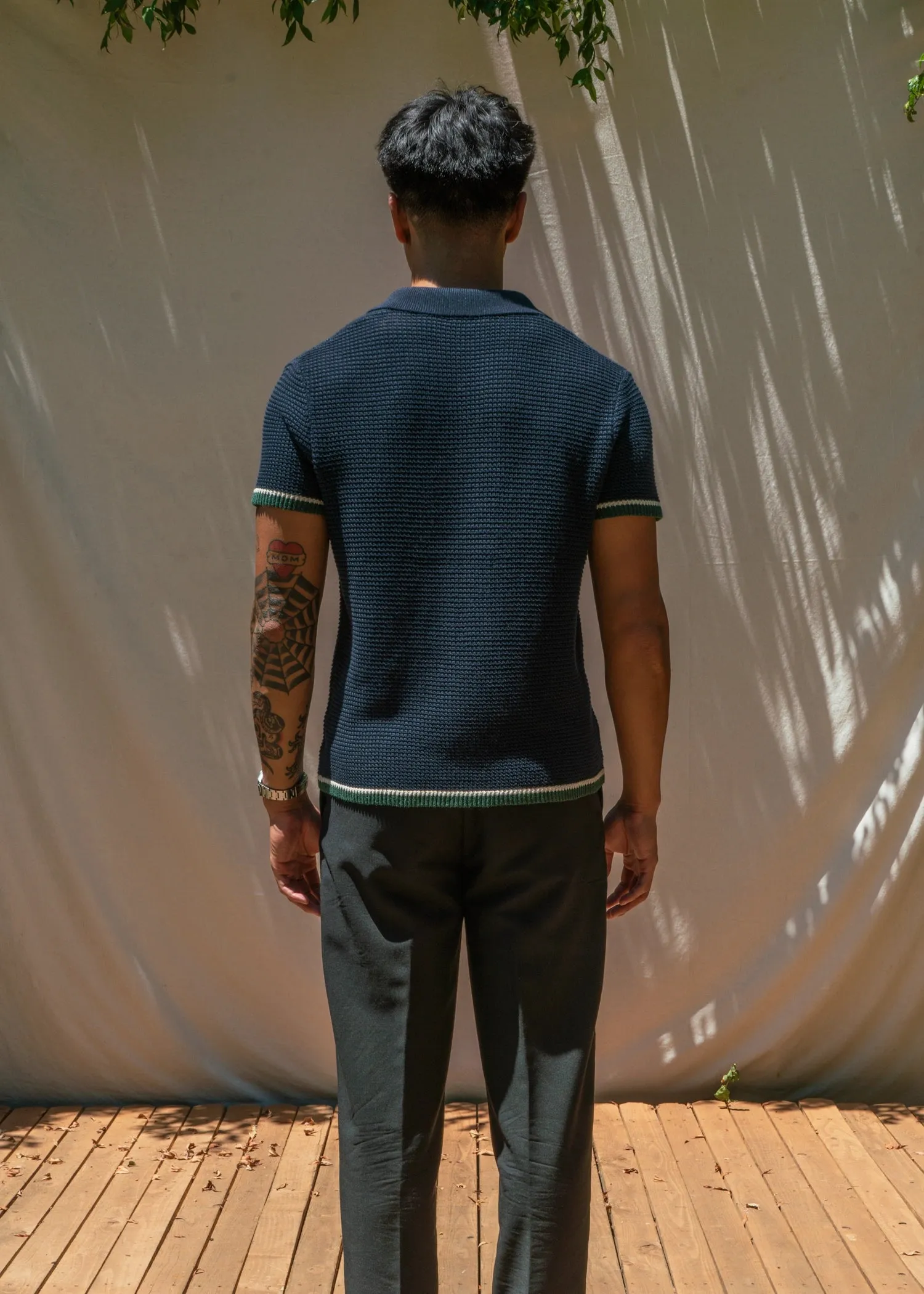 Linen Loop Stitch Shirt - Deep Navy sold by Uncle Purl product image thumbnail 4