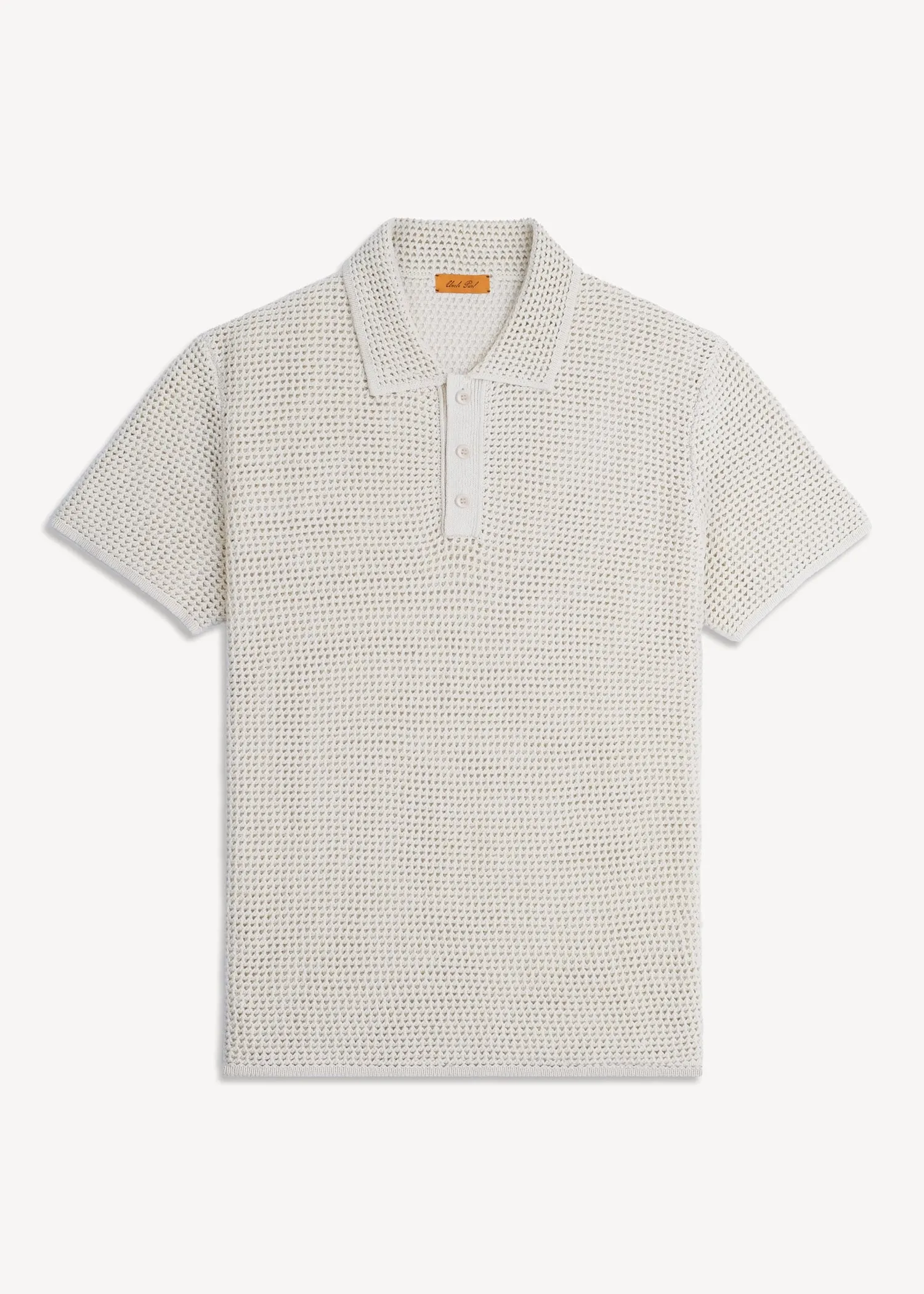 Linen Crochet Polo - Natural sold by Uncle Purl