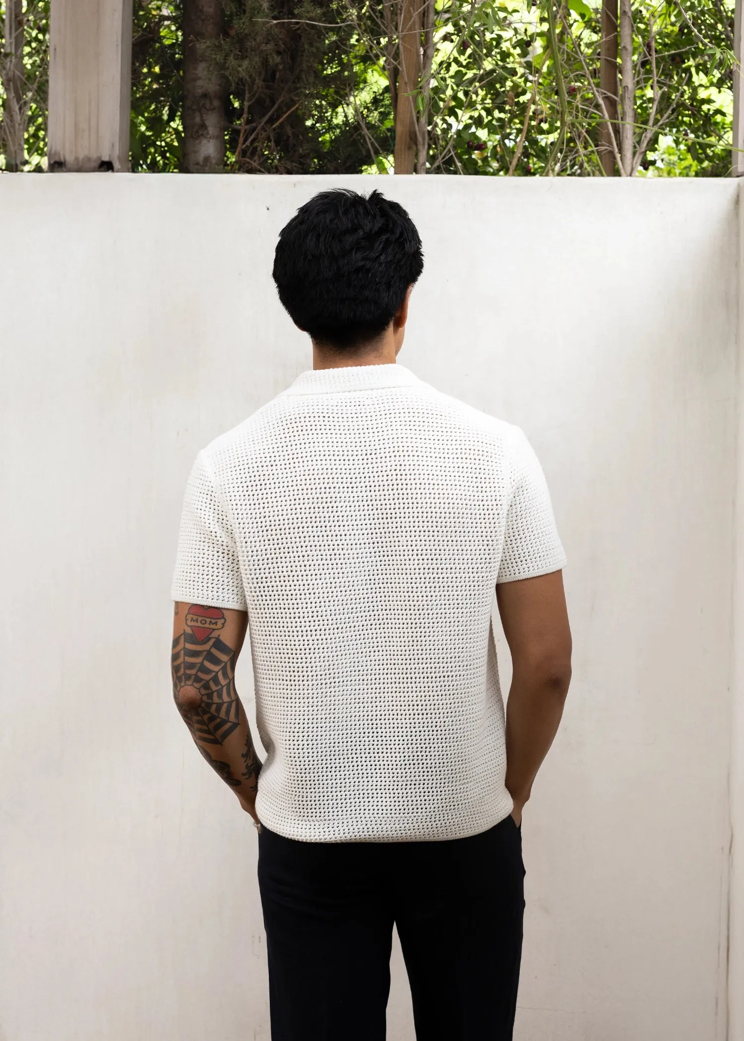 Linen Crochet Polo - Natural sold by Uncle Purl product image thumbnail 5