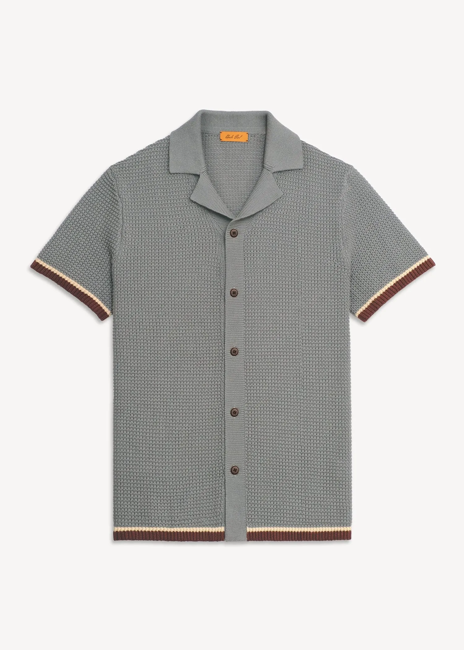 Linen Loop Stitch Shirt - Dusty Blue sold by Uncle Purl