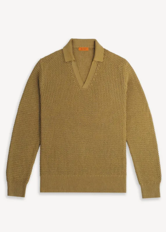 Linen Open Knit Pullover - Pistachio Green made by Uncle Purl