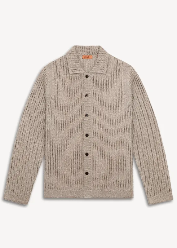 Linen Open Knit Shirt - Sand made by Uncle Purl