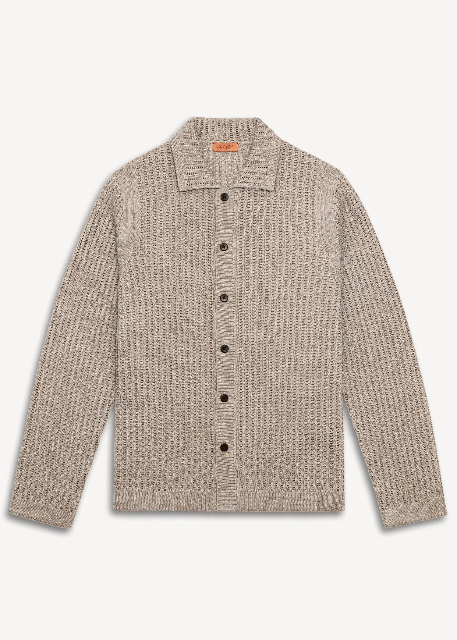 Linen Open Knit Shirt - Sand sold by Uncle Purl