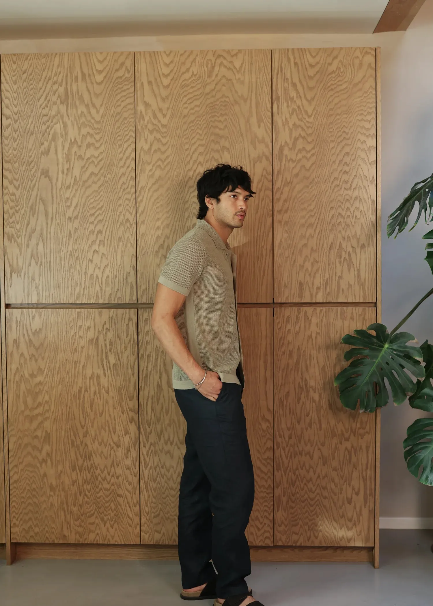 Linen Crochet Stitch Shirt - Sage Green sold by Uncle Purl product image thumbnail 3