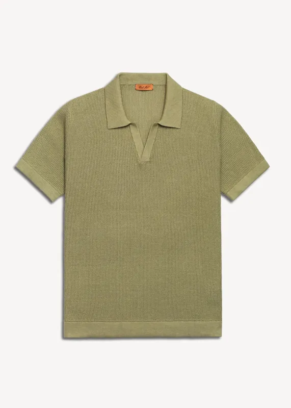 Mulberry Silk Polo - Aloe Green made by Uncle Purl
