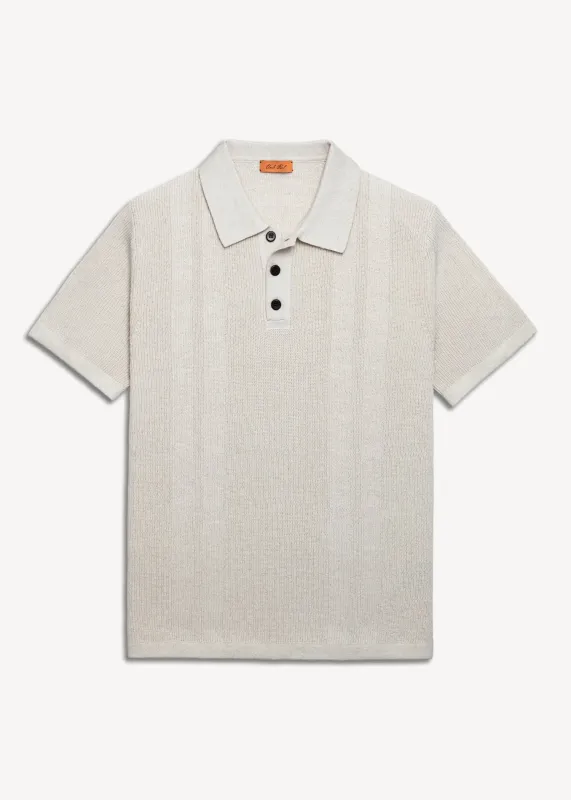 Linen Classic Polo - Natural made by Uncle Purl